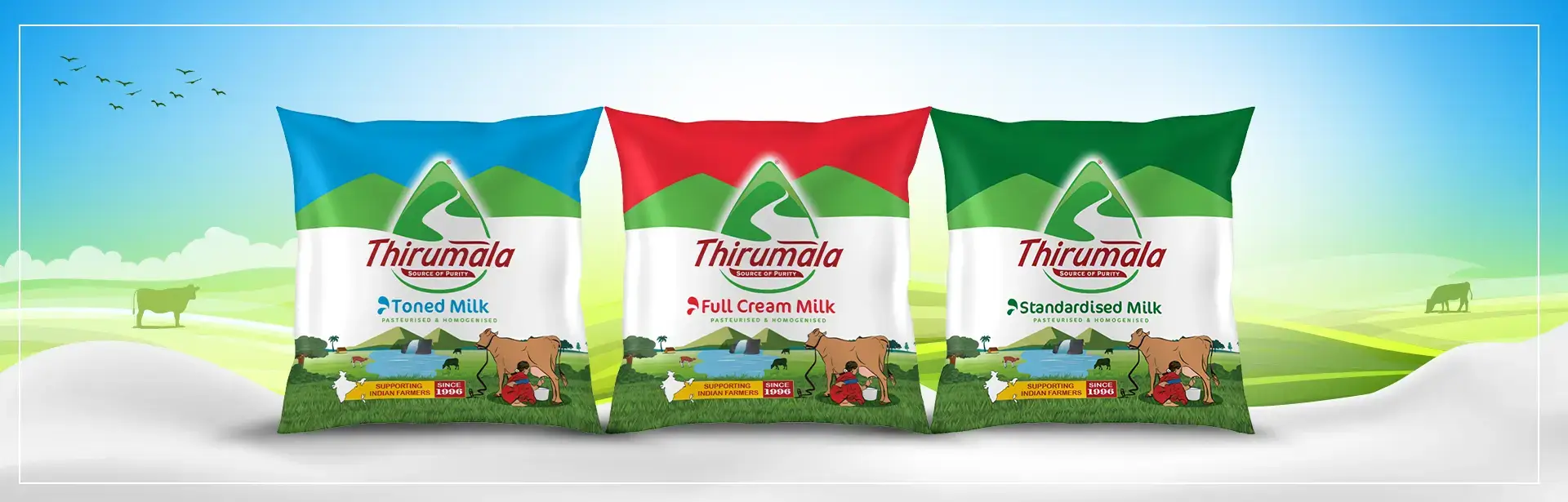 Toned Milk - Banner - Thirumala Milk 